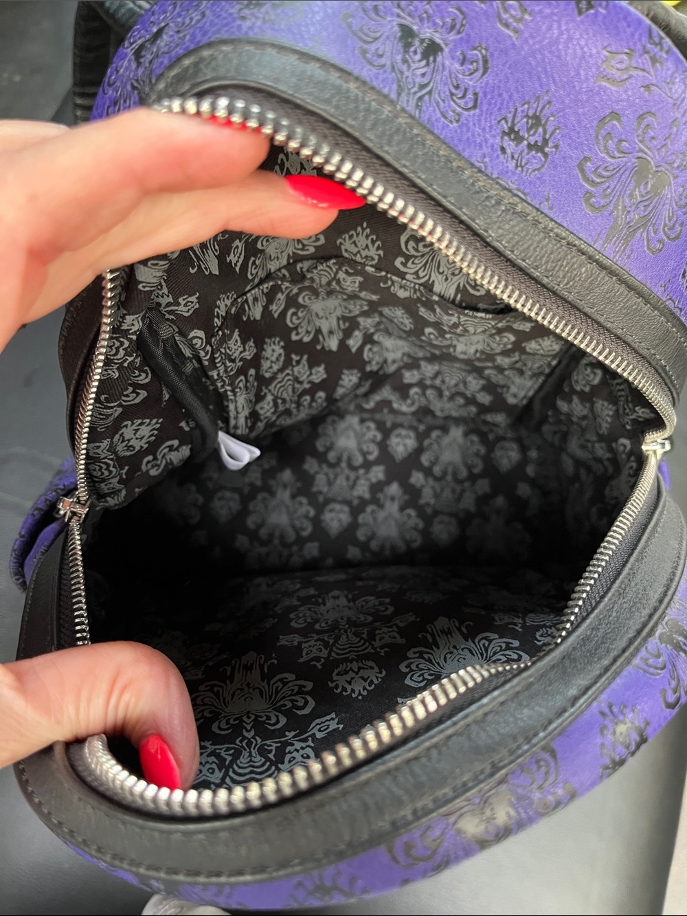 Loungefly Disney haunted mansion Purple Mini Backpack with Black Accents - Picture 2 of 4